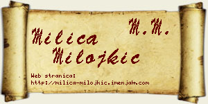 Milica Milojkić vizit kartica